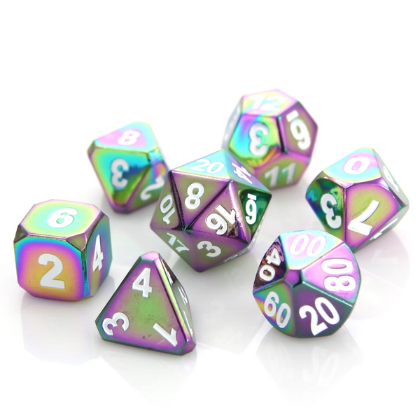 Die Hard Dice Set - Forge Scorched Rainbow with White