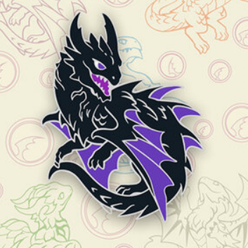 Dragon Enamel Pin: Baby Black