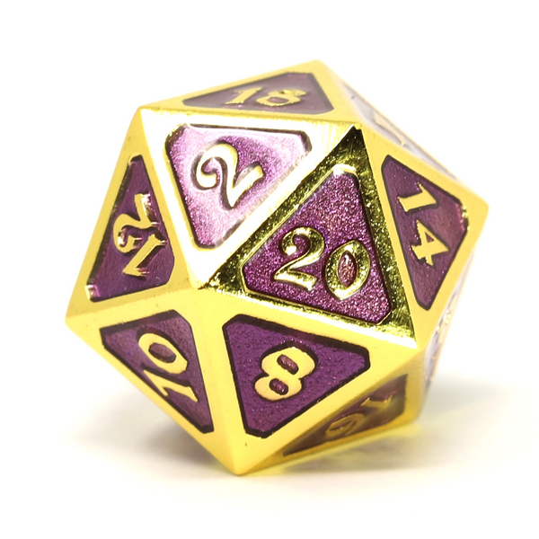 Die Hard Dice Single d20 - Mythica Gold Amethyst