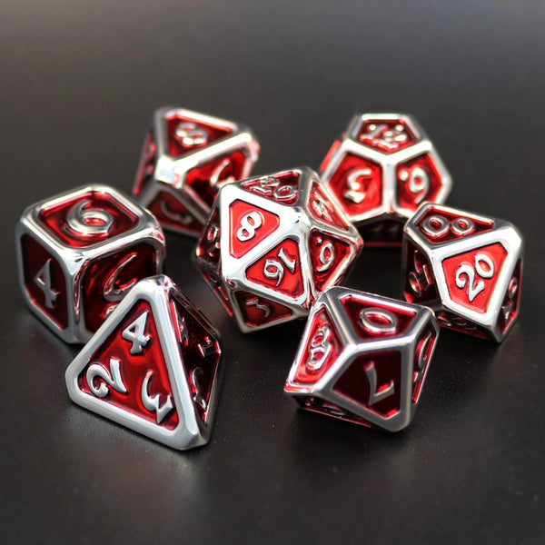 Die Hard Dice Set - Polychrome Diaglyph Argent Ruby