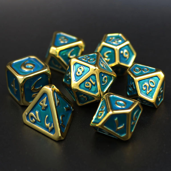 Die Hard Dice Set - Polychrome Diaglyph Auric Aquamarine