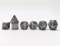 Hymgho Metal Dice Set: Solid Metal Gears of Providence Brushed Ancient Iron