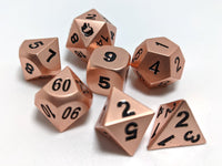 Hymgho Metal Dice Set: Solid Basic Dragon Matte Copper with Black Inlay