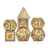 Hymgho Metal Dice Set: Solid Metal Dragon Brushed Gold