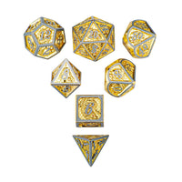 Hymgho Metal Dice Set: Solid Metal Dragon Brushed Gold
