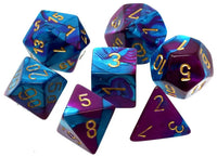 Gemini Mini Polyhedral Purple-Teal/gold 7-Die Set