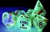 Lab Dice: Lustrous Polyhedral Sea Shell/black 8-Die Set