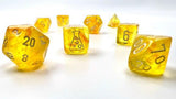Lab Dice: Borealis Polyhedral Canary/white 8-Die Set
