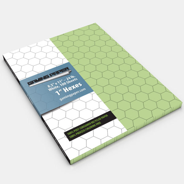 Gaming Paper Sheets Hex Green