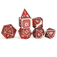 Hymgho Metal Dice Set: Solid Metal Behemoth Blood on Gun Metal