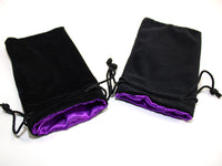 Dice Bag Koplow Black Velvet w/ Purple Satin Lining