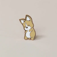 Corgi Enamel Pin: Floating