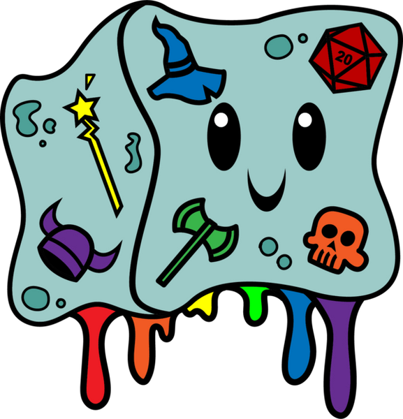 Monster Enamel Pin: Gelly Cube Rainbow