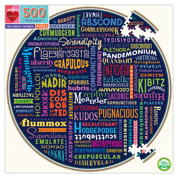 500 Great Words Round Puzzle