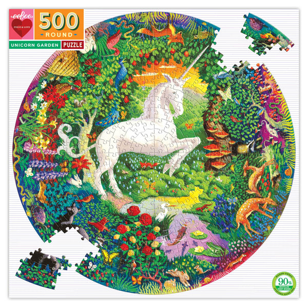 500 Unicorn Garden Round Puzzle