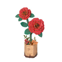 Wooden Bloom Craft: Red Camellia