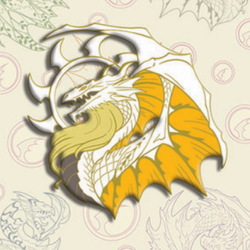 Dragon Enamel Pin: Adult White