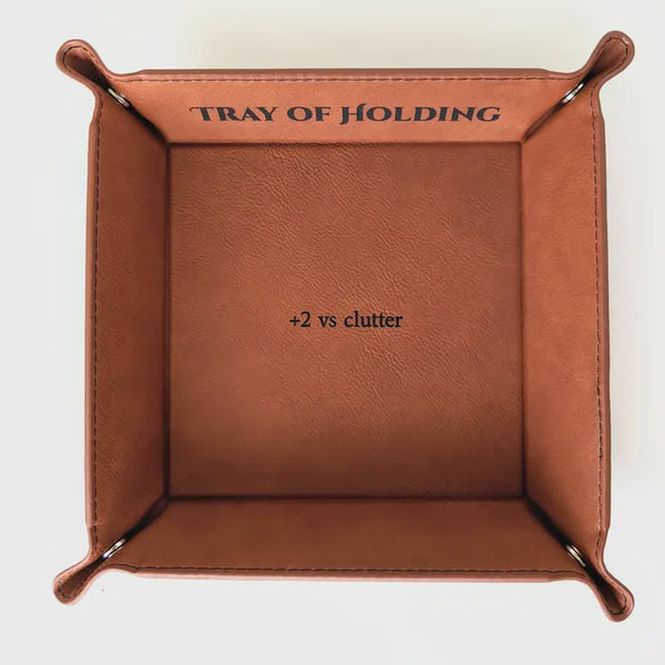 Dice Tray- Vegan Leather: Catchall Tray of Holding Chestnut