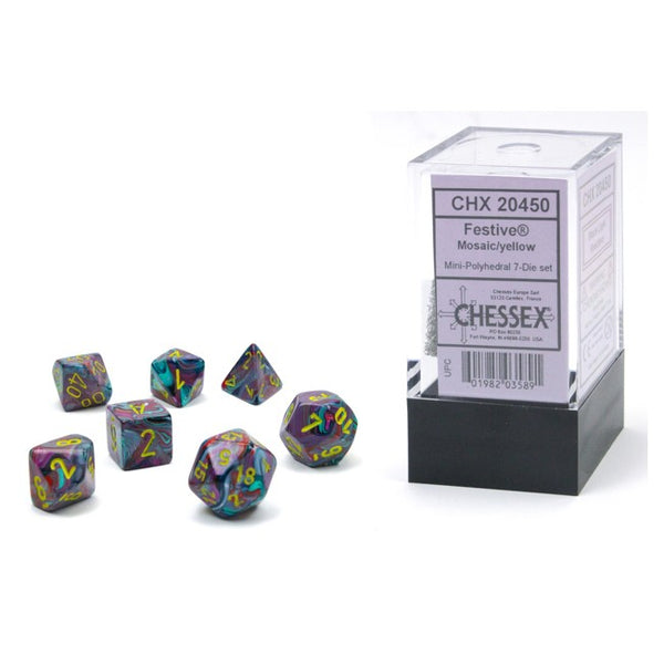 Festive Mini Polyhedral Mosaic/Yellow 7-Die Set