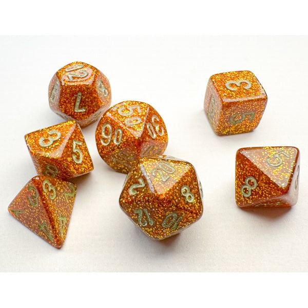 Glitter Mini Polyhedral Gold with Silver 7-Die Set