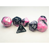Gemini Mini Polyhedral Black Pink with White 7-Die Set