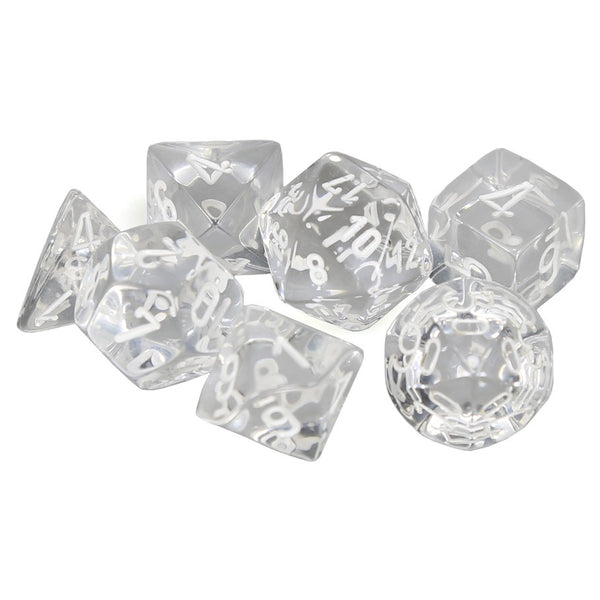 Translucent Polyhedral Clear/white 7-Die Set