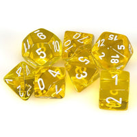 Translucent Polyhedral Yellow/white 7-Die Set
