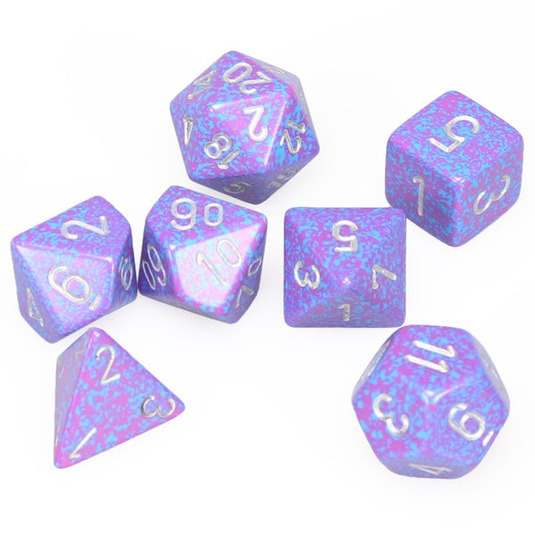 Speckled Polyhedral Silver Tetra 7-Die Set