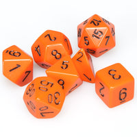 Opaque Polyhedral Orange/black 7-Die Set