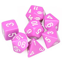 Opaque Polyhedral Light Purple/white 7-Die Set