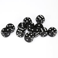 Opaque 16mm d6 Black/white Dice Block (12 dice)