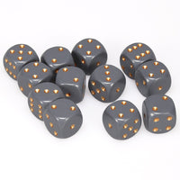 Opaque 16mm d6 Dark Grey/copper Dice Block (12 dice)