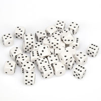 Opaque 12mm d6 White/black Dice Block (36 dice)