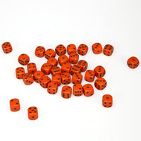 Opaque 12mm d6 Orange/black Dice Block (36 dice)