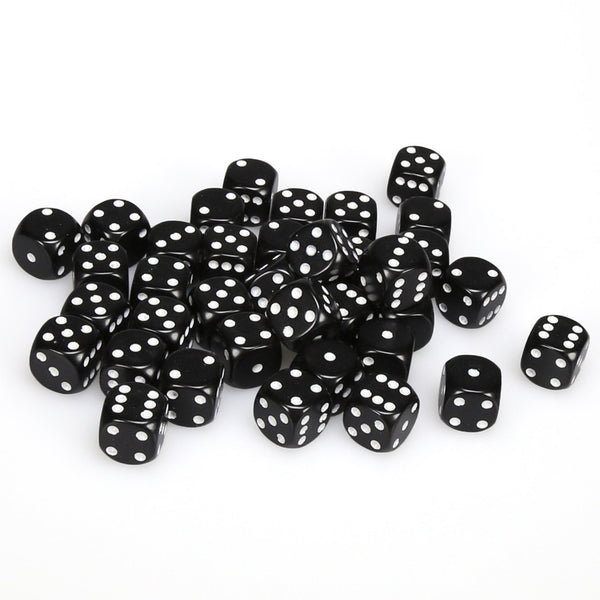 Opaque 12mm d6 Black/white Dice Block (36 dice)