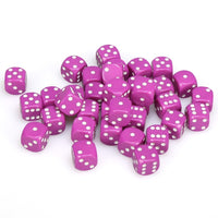 Opaque 12mm d6 Light Purple/white Dice Block (36 dice)