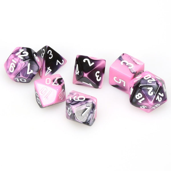 Gemini Polyhedral Black-Pink/white 7-Die Set