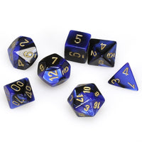 Gemini Polyhedral Black-Blue/gold 7-Die Set