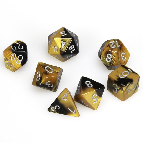 Gemini Polyhedral Black-Gold/silver 7-Die Set