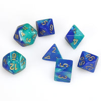 Gemini Polyhedral Blue-Teal/gold 7-Die Set