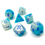 Gemini Polyhedral Luminary Pearl Turquoise White/Blue 7-Die Set