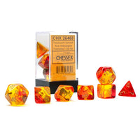 Gemini Polyhedral Translucent Red-Yellow/Gold 7-Die