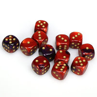 Gemini 16mm d6 Purple-Red/gold Dice Block (12 dice)