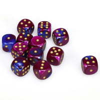 Gemini 16mm d6 Blue-Purple/gold Dice Block (12 dice)