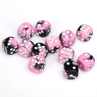 Gemini 16mm d6 Black-Pink/white Dice Block (12 dice)