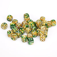 Gemini 12mm d6 Gold-Green/white Dice Block (36 dice)