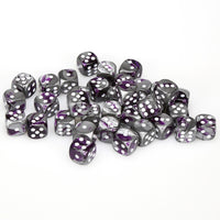 Gemini 12mm d6 Purple-Steel/white Dice Block (36 dice)