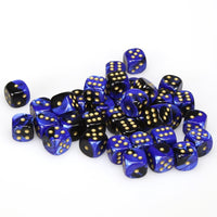 Gemini 12mm d6 Black-Blue/gold Dice Block (36 dice)