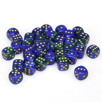 Gemini 12mm d6 Blue-Green/gold Dice Block (36 dice)