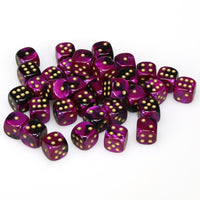 Gemini 12mm d6 Black-Purple/gold Dice Block (36 dice)